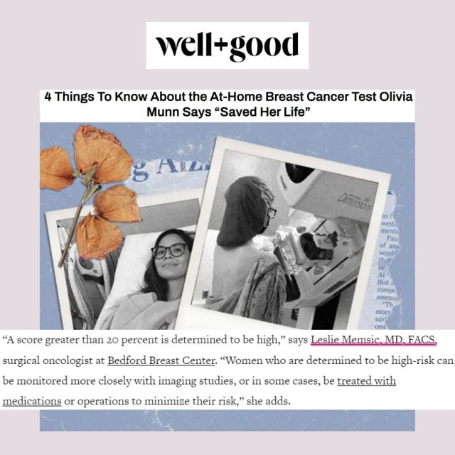 What is a breast cancer risk assessment calculator? Dr. Memsic spoke with Well+Good about this online test. Who should take it? What are its limitations? Click the link in bio to hear what she has to say! Go Dr. Memsic 👏💗🎗️ #breastcancerrisk #breastcancerawareness #breasthealth #bedfordbreastcenter