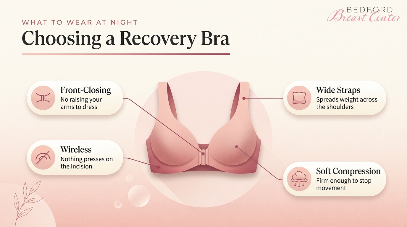Choosing a front-closing wireless recovery bra to wear at night