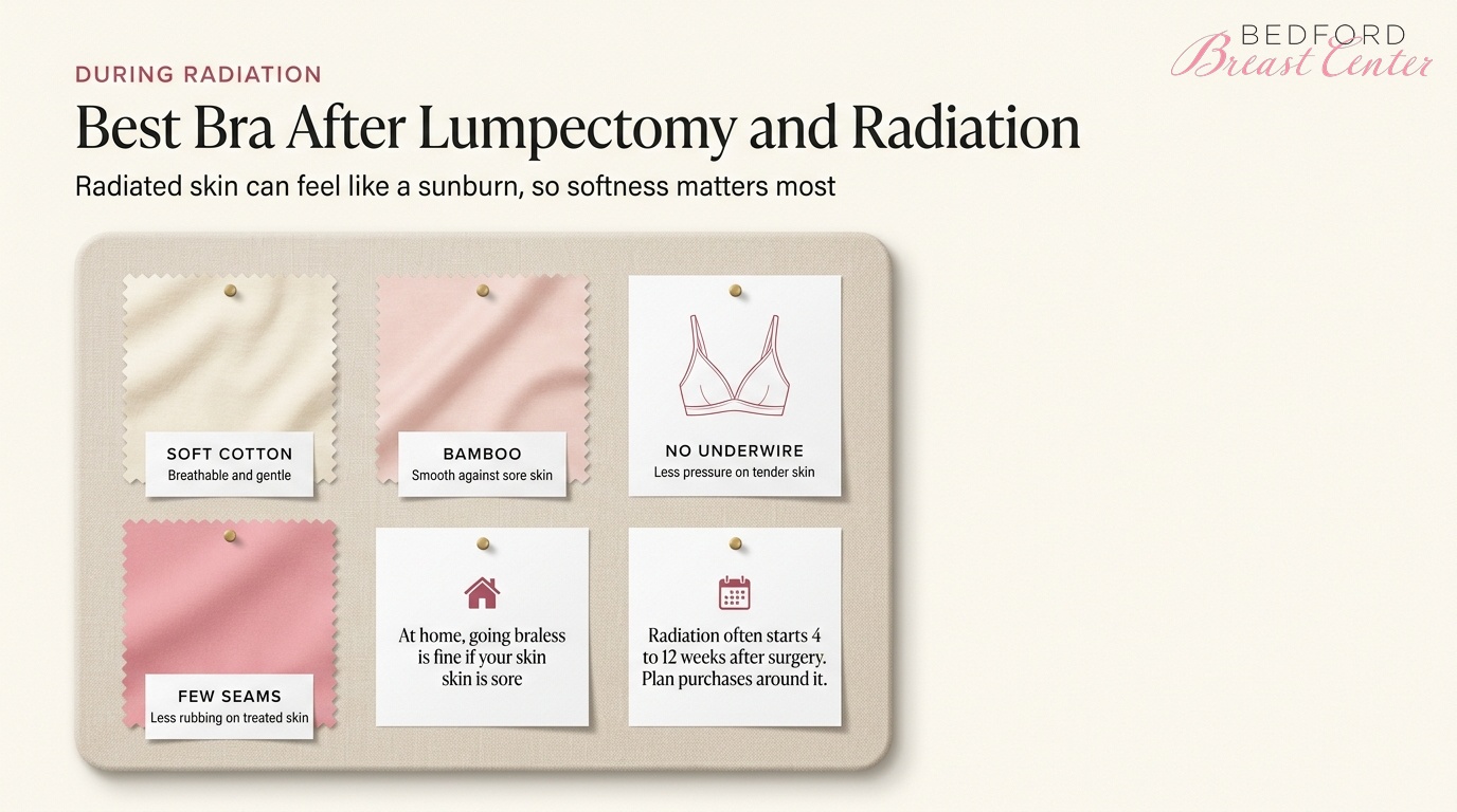Best bra after lumpectomy and radiation, with soft cotton or bamboo, no underwire and few seams for sensitive skin